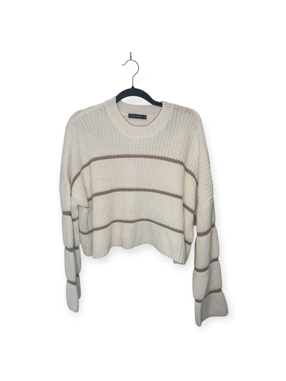 Madewell Cream Striped Knit Sweater